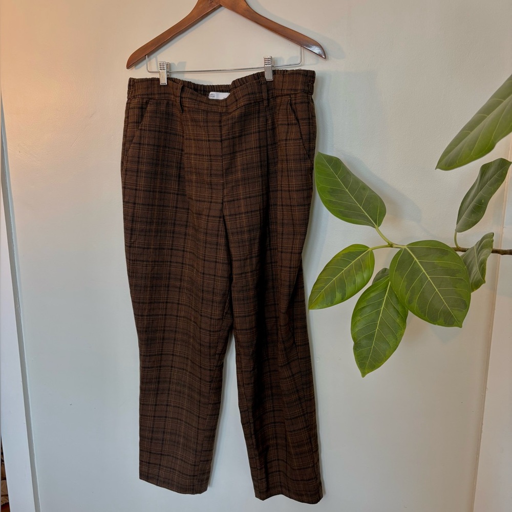 Brown Plaid Pants